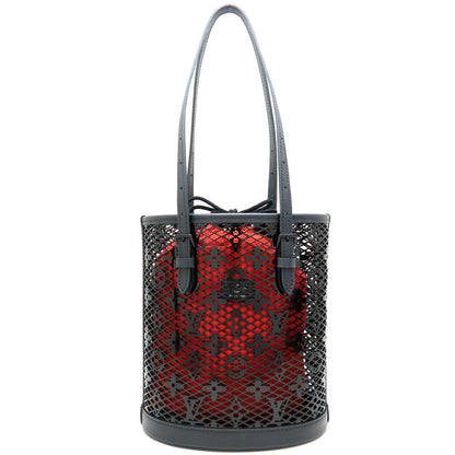LOUIS VUITTON ルイヴィトン モノグラム レース バケットPM M20352 トートバッグ パテントカーフ ブラック レッド/352541【中古】