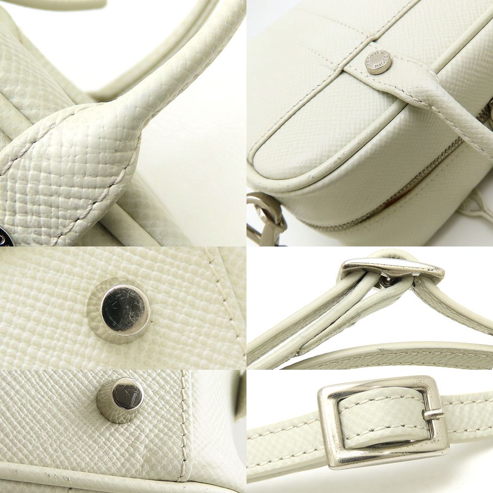 GLOBE TROTTER グローブトロッター ジェット ボーリングバッグ ショルダーバッグ ミニバッグ レザー ホワイト系/352619【中古】