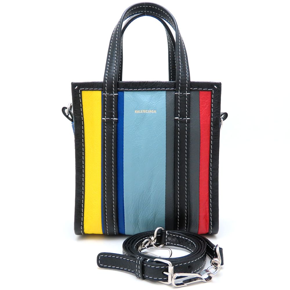 BALENCIAGA バレンシアガ バザールショッパーXXS 513988 ハンドバッグ 2Way レザー マルチカラー メンズ/352785【中古】