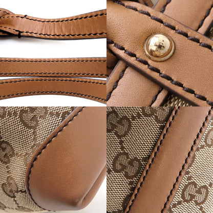 GUCCI グッチ 247209 トートバッグ GGキャンバスxレザー ベージュ ブラウン レディース/352868【中古】