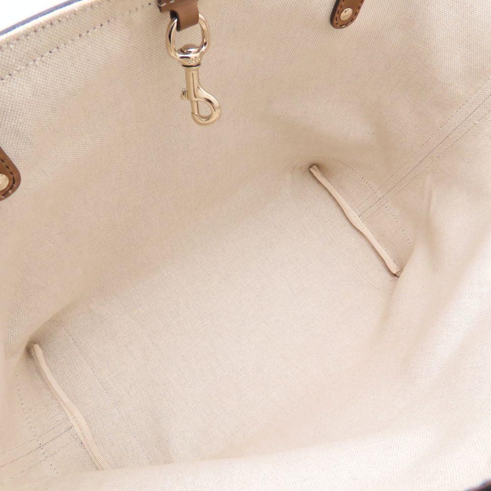GUCCI グッチ 247209 トートバッグ GGキャンバスxレザー ベージュ ブラウン レディース/352868【中古】