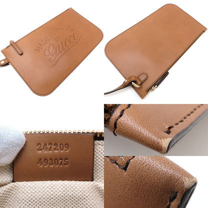 GUCCI グッチ 247209 トートバッグ GGキャンバスxレザー ベージュ ブラウン レディース/352868【中古】