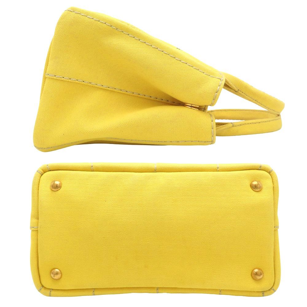 PRADA プラダ カナパトート 1BG439 2Wayハンドバッグ キャンバス SOLE イエロー レディース/352910【中古】