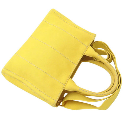 PRADA プラダ カナパトート 1BG439 2Wayハンドバッグ キャンバス SOLE イエロー レディース/352910【中古】