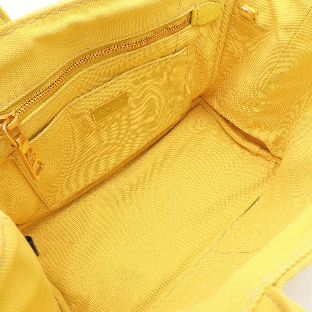 PRADA プラダ カナパトート 1BG439 2Wayハンドバッグ キャンバス SOLE イエロー レディース/352910【中古】