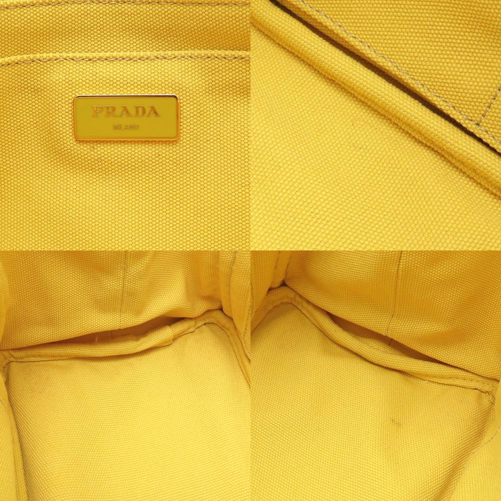 PRADA プラダ カナパトート 1BG439 2Wayハンドバッグ キャンバス SOLE イエロー レディース/352910【中古】