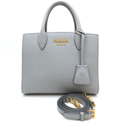 PRADA プラダ 1BA284 2Way ハンドバッグ サフィアーノレザー グレー レディース/352941【中古】