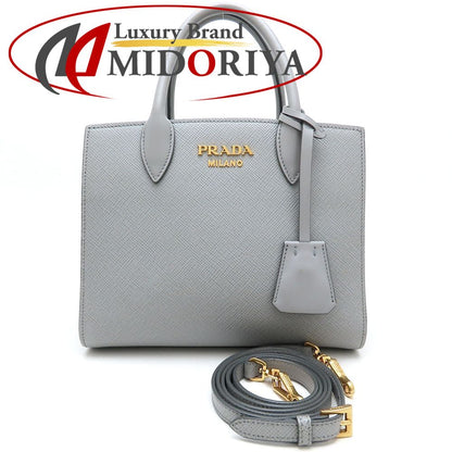PRADA プラダ 1BA284 2Way ハンドバッグ サフィアーノレザー グレー レディース/352941【中古】