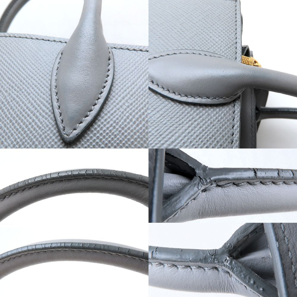 PRADA プラダ 1BA284 2Way ハンドバッグ サフィアーノレザー グレー レディース/352941【中古】