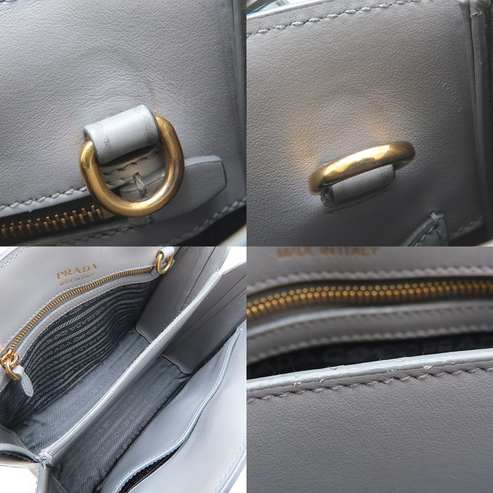 PRADA プラダ 1BA284 2Way ハンドバッグ サフィアーノレザー グレー レディース/352941【中古】