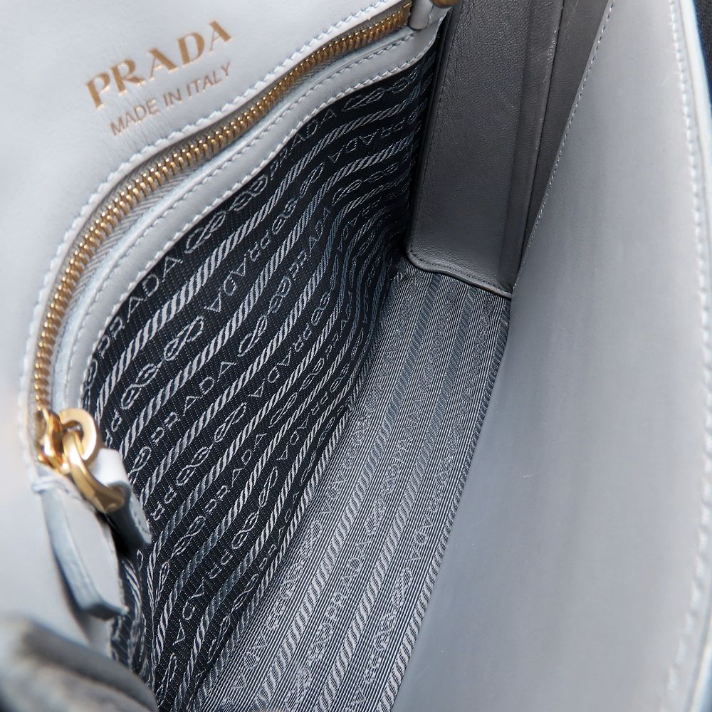 PRADA プラダ 1BA284 2Way ハンドバッグ サフィアーノレザー グレー レディース/352941【中古】