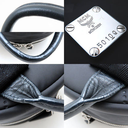 MCM エムシーエム MUK7ADT11BK001 リュック・バックパック ナイロンxレザー ブラック レディース/352963【中古】