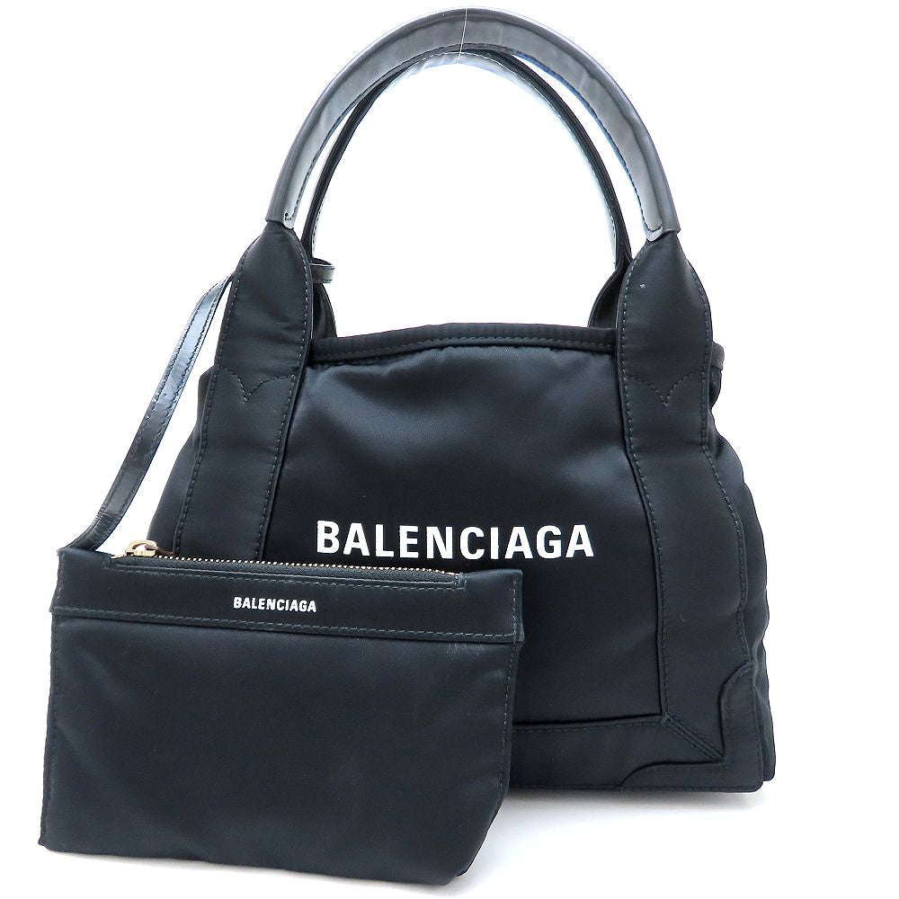 BALENCIAGA バレンシアガ カバスXS 390346 ハンドバッグ ナイロンxレザー ブラック レディース/352964【中古】