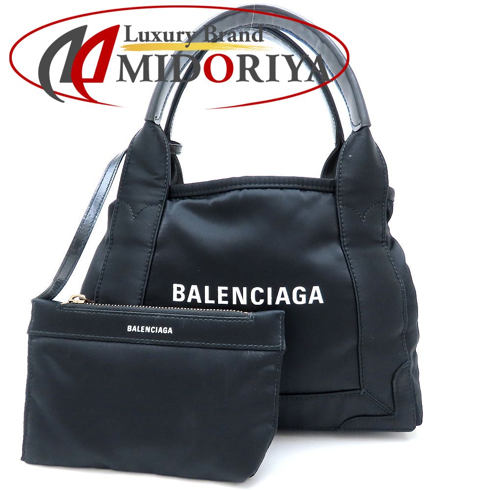 BALENCIAGA バレンシアガ カバスXS 390346 ハンドバッグ ナイロンxレザー ブラック レディース/352964【中古】
