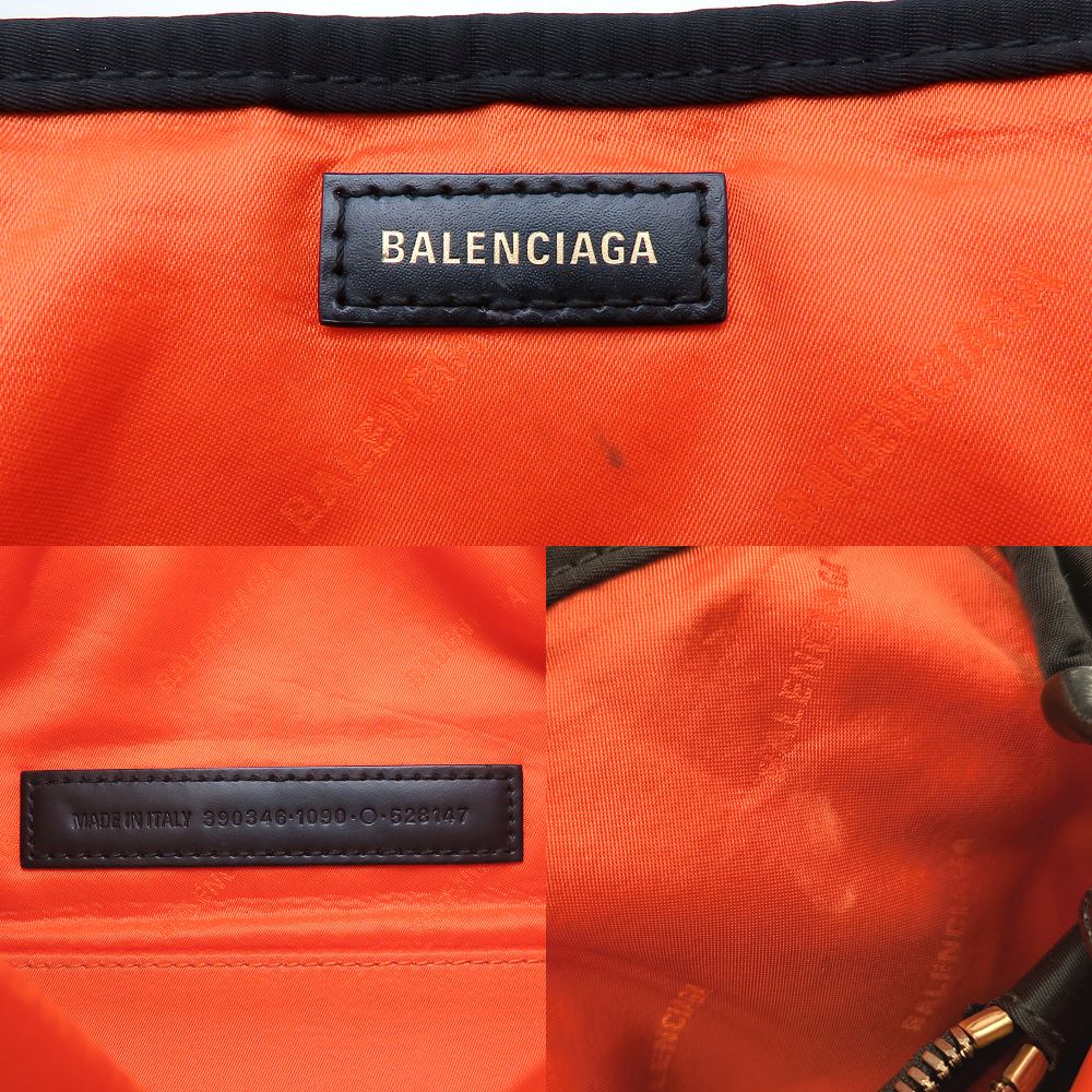 BALENCIAGA バレンシアガ カバスXS 390346 ハンドバッグ ナイロンxレザー ブラック レディース/352964【中古】