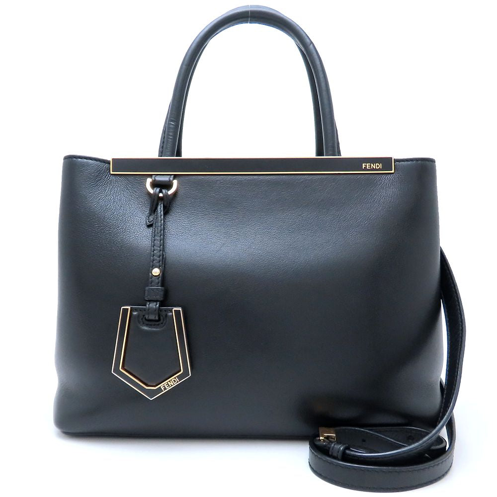 FENDI フェンディ プチトゥージュール 8BH253 2Way ハンドバッグ レザー ブラック レディース/352983【中古】