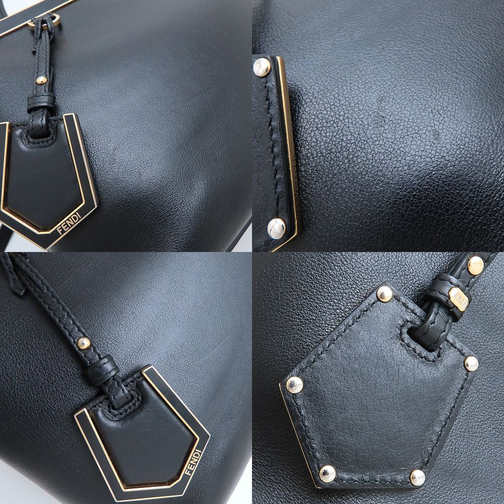 FENDI フェンディ プチトゥージュール 8BH253 2Way ハンドバッグ レザー ブラック レディース/352983【中古】