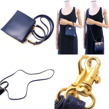 CELINE セリーヌ ミニハンドバッグ ハンドバッグ 2Way レザー パープル系 レディース/352985【中古】