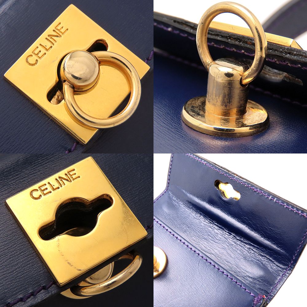 CELINE セリーヌ ミニハンドバッグ ハンドバッグ 2Way レザー パープル系 レディース/352985【中古】