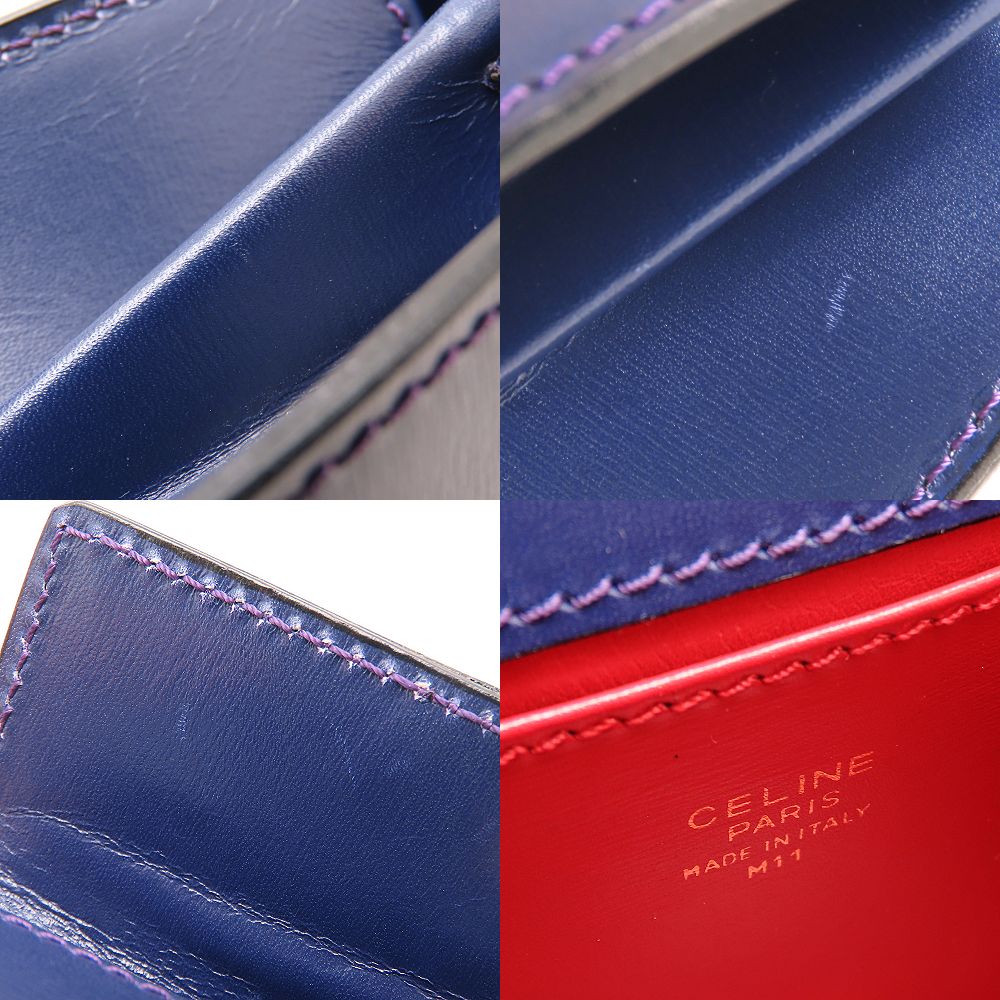 CELINE セリーヌ ミニハンドバッグ ハンドバッグ 2Way レザー パープル系 レディース/352985【中古】