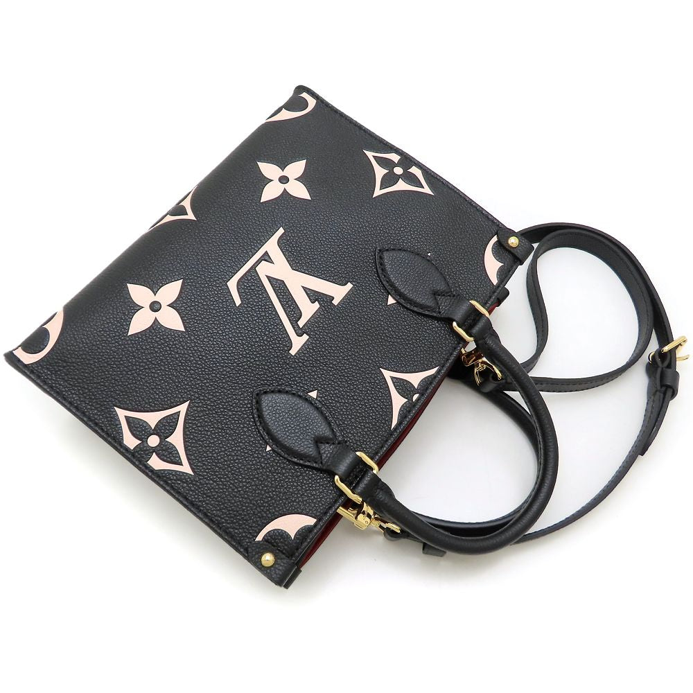 LOUIS VUITTON ルイヴィトン バイカラー モノグラム アンプラント オンザゴーPM M45659 ハンドバッグ 2Way ブラック ベージュ レディース/353027【中古】