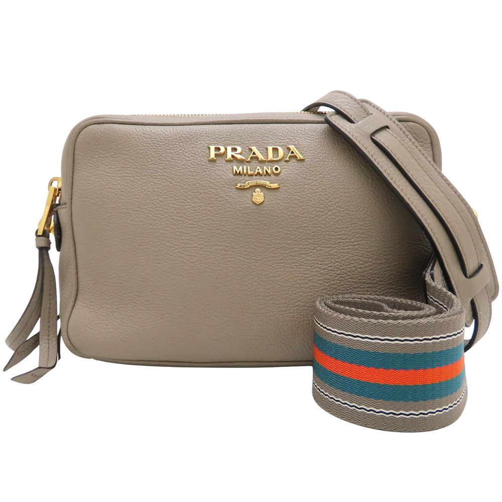 PRADA プラダ ヴィッテロダイノ 1BH082 2Way ショルダーバッグ レザー ARGILLA グレージュ レディース/353155【中古】