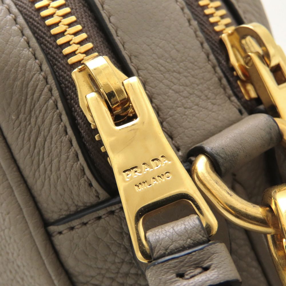 PRADA プラダ ヴィッテロダイノ 1BH082 2Way ショルダーバッグ レザー ARGILLA グレージュ レディース/353155【中古】
