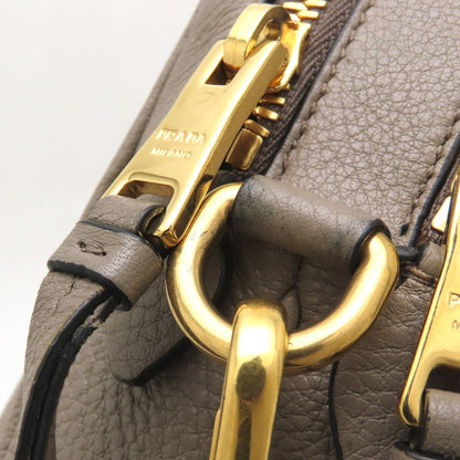 PRADA プラダ ヴィッテロダイノ 1BH082 2Way ショルダーバッグ レザー ARGILLA グレージュ レディース/353155【中古】