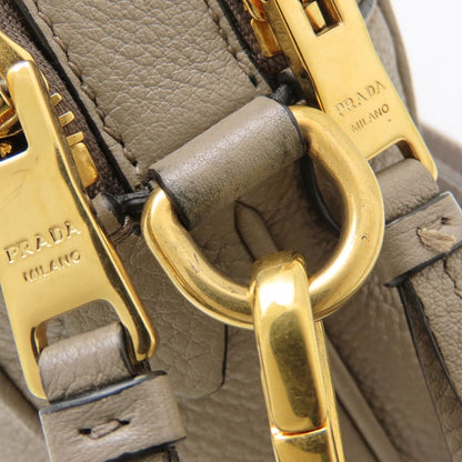 PRADA プラダ ヴィッテロダイノ 1BH082 2Way ショルダーバッグ レザー ARGILLA グレージュ レディース/353155【中古】