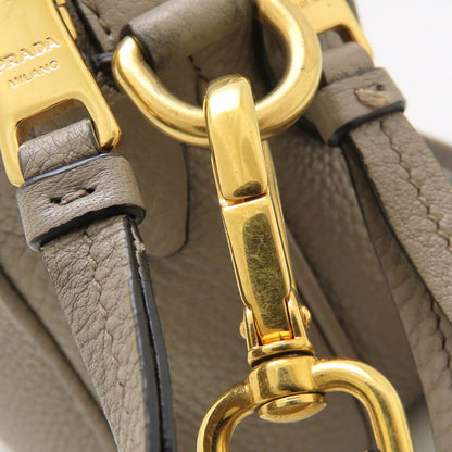 PRADA プラダ ヴィッテロダイノ 1BH082 2Way ショルダーバッグ レザー ARGILLA グレージュ レディース/353155【中古】