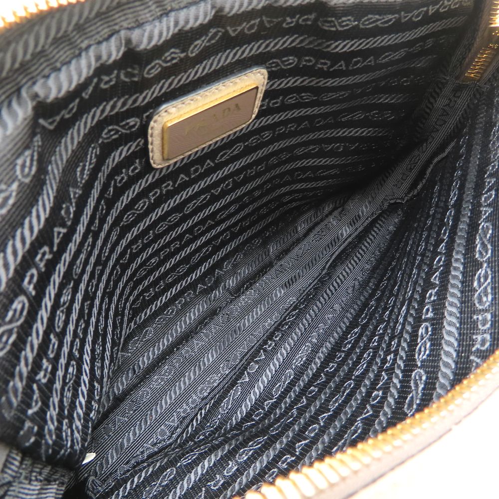 PRADA プラダ ヴィッテロダイノ 1BH082 2Way ショルダーバッグ レザー ARGILLA グレージュ レディース/353155【中古】