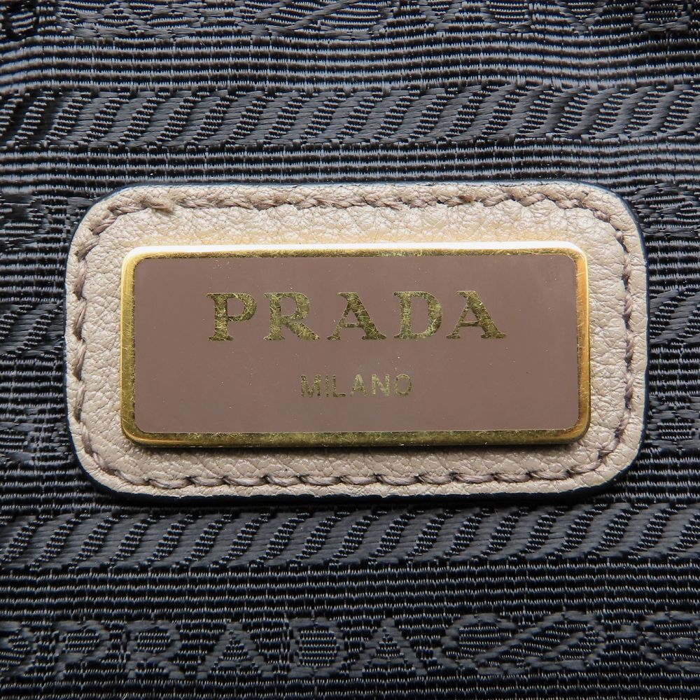 PRADA プラダ ヴィッテロダイノ 1BH082 2Way ショルダーバッグ レザー ARGILLA グレージュ レディース/353155【中古】