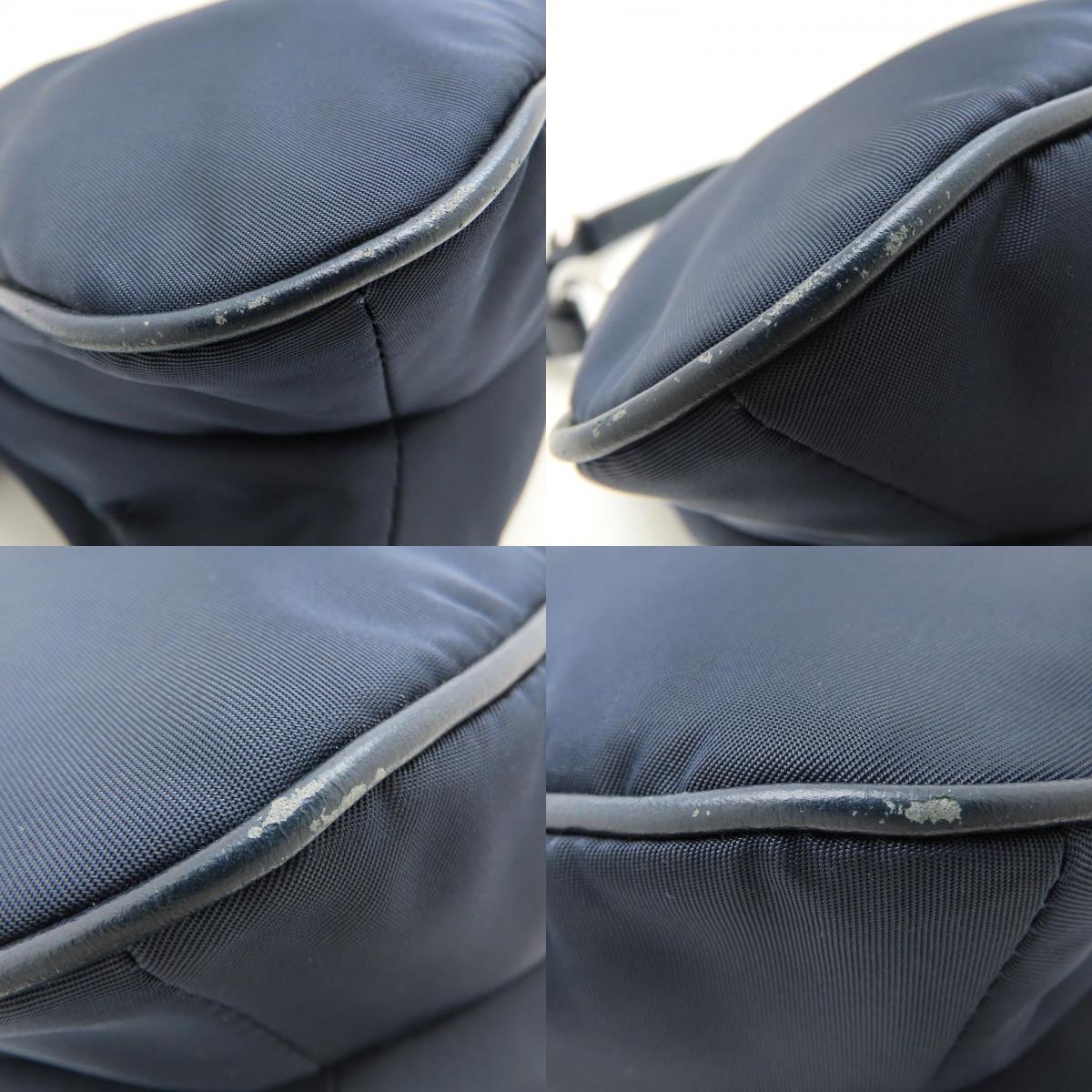 PRADA プラダ BR4894 ショルダーバッグ テスート ナイロンxレザー ネイビー アウトレット レディース/353177【中古】