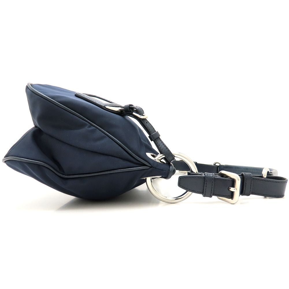 PRADA プラダ BR4894 ショルダーバッグ テスート ナイロンxレザー ネイビー アウトレット レディース/353177【中古】