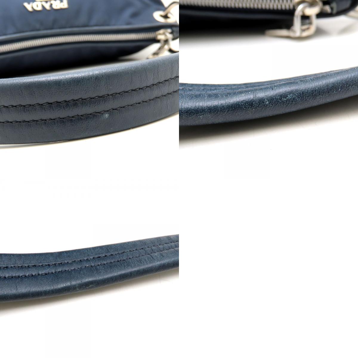 PRADA プラダ BR4894 ショルダーバッグ テスート ナイロンxレザー ネイビー アウトレット レディース/353177【中古】