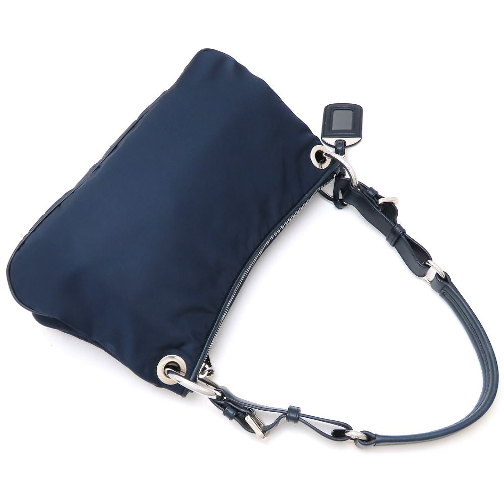 PRADA プラダ BR4894 ショルダーバッグ テスート ナイロンxレザー ネイビー アウトレット レディース/353177【中古】