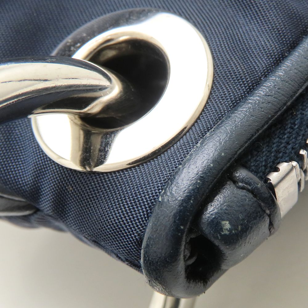 PRADA プラダ BR4894 ショルダーバッグ テスート ナイロンxレザー ネイビー アウトレット レディース/353177【中古】