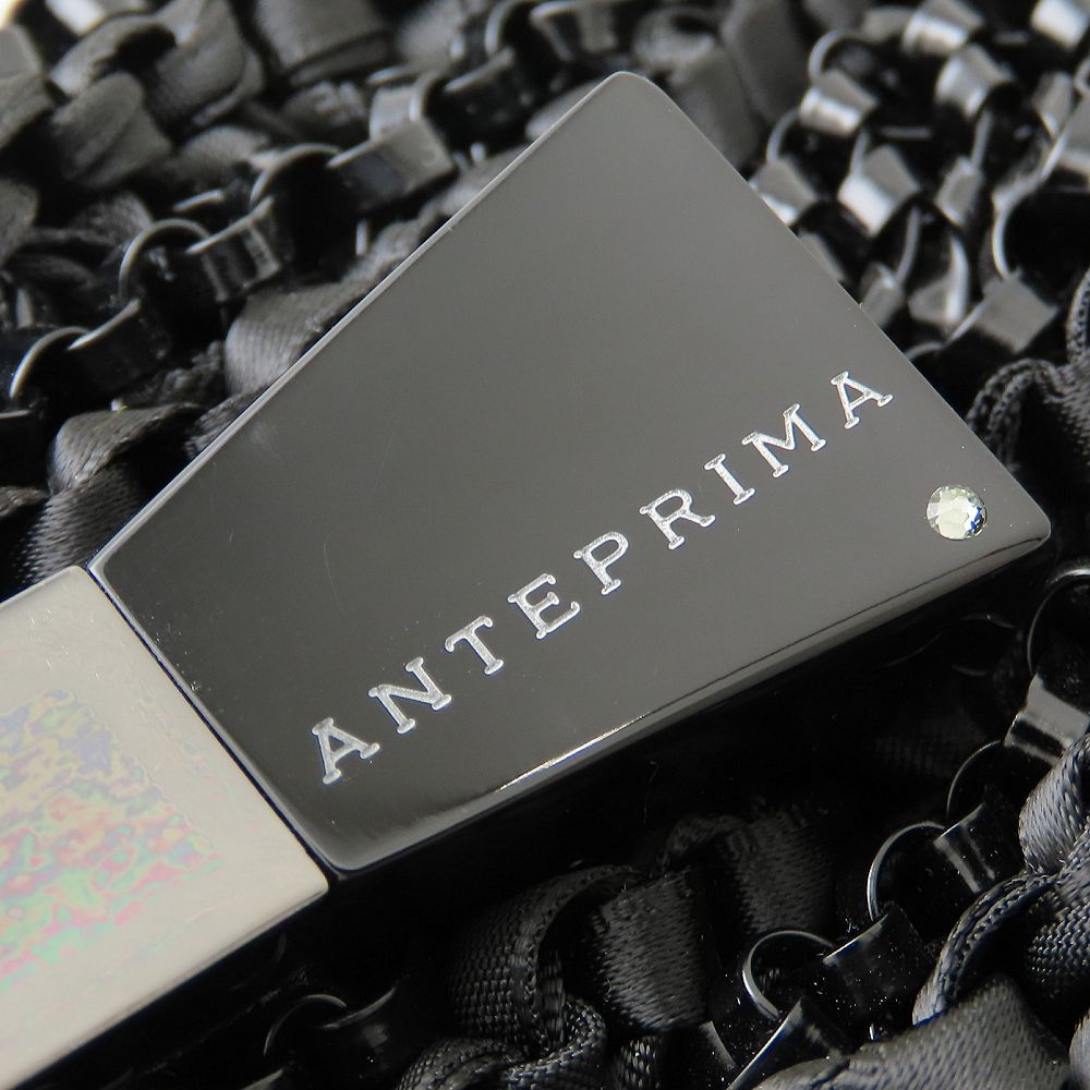 ANTEPRIMA アンテプリマ クリスタッロフィオッコ ハンドバッグ 3Way リボン PVCワイヤーxサテン ブラック レディース/353202【中古】