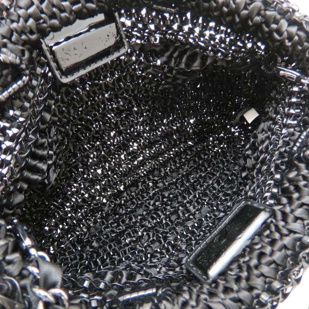 ANTEPRIMA アンテプリマ クリスタッロフィオッコ ハンドバッグ 3Way リボン PVCワイヤーxサテン ブラック レディース/353202【中古】