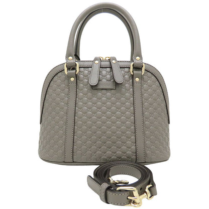 GUCCI グッチ マイクログッチシマ 449654 2Way ハンドバッグ レザー グレー アウトレット レディース/353226【中古】