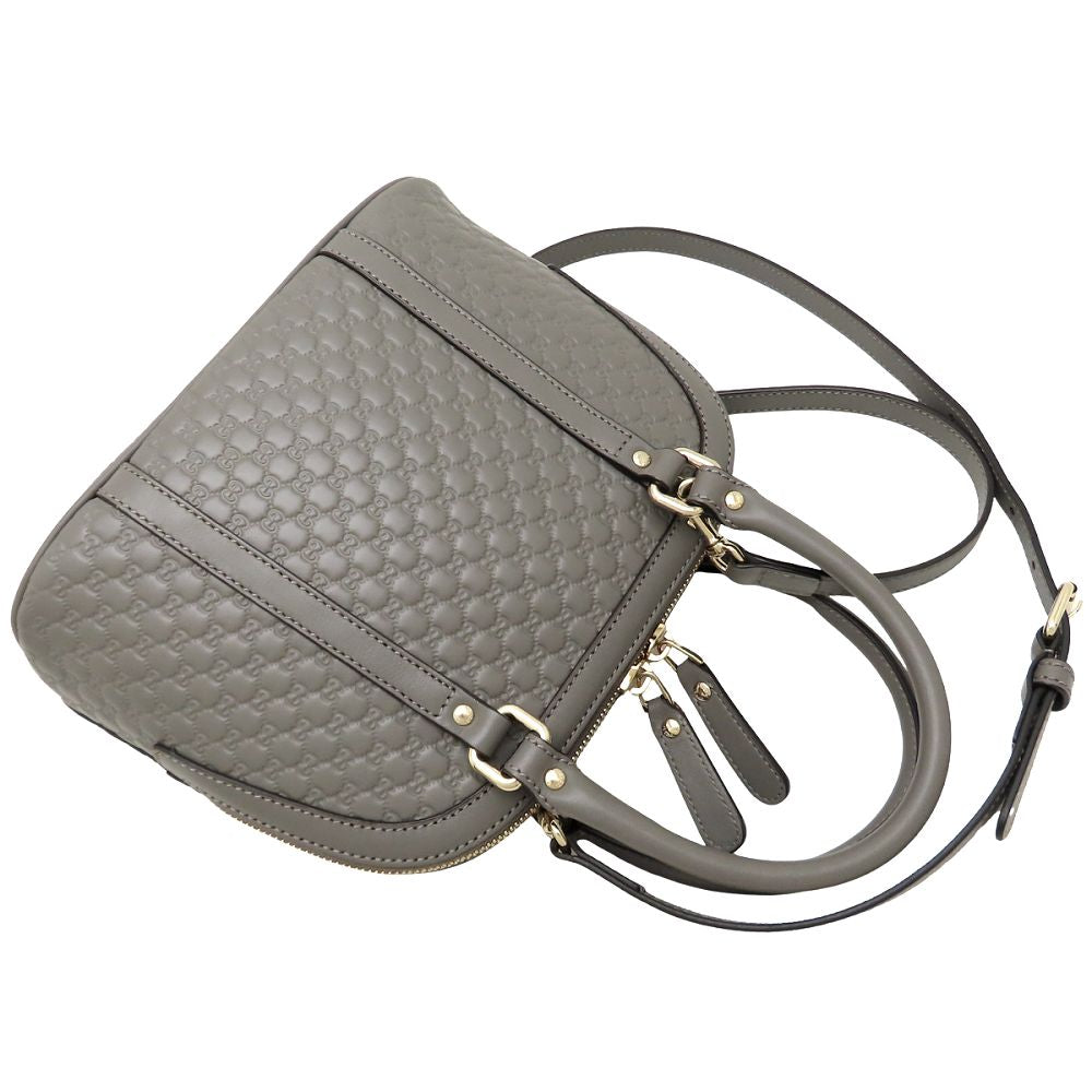 GUCCI グッチ マイクログッチシマ 449654 2Way ハンドバッグ レザー グレー アウトレット レディース/353226【中古】