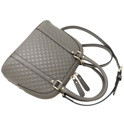 GUCCI グッチ マイクログッチシマ 449654 2Way ハンドバッグ レザー グレー アウトレット レディース/353226【中古】