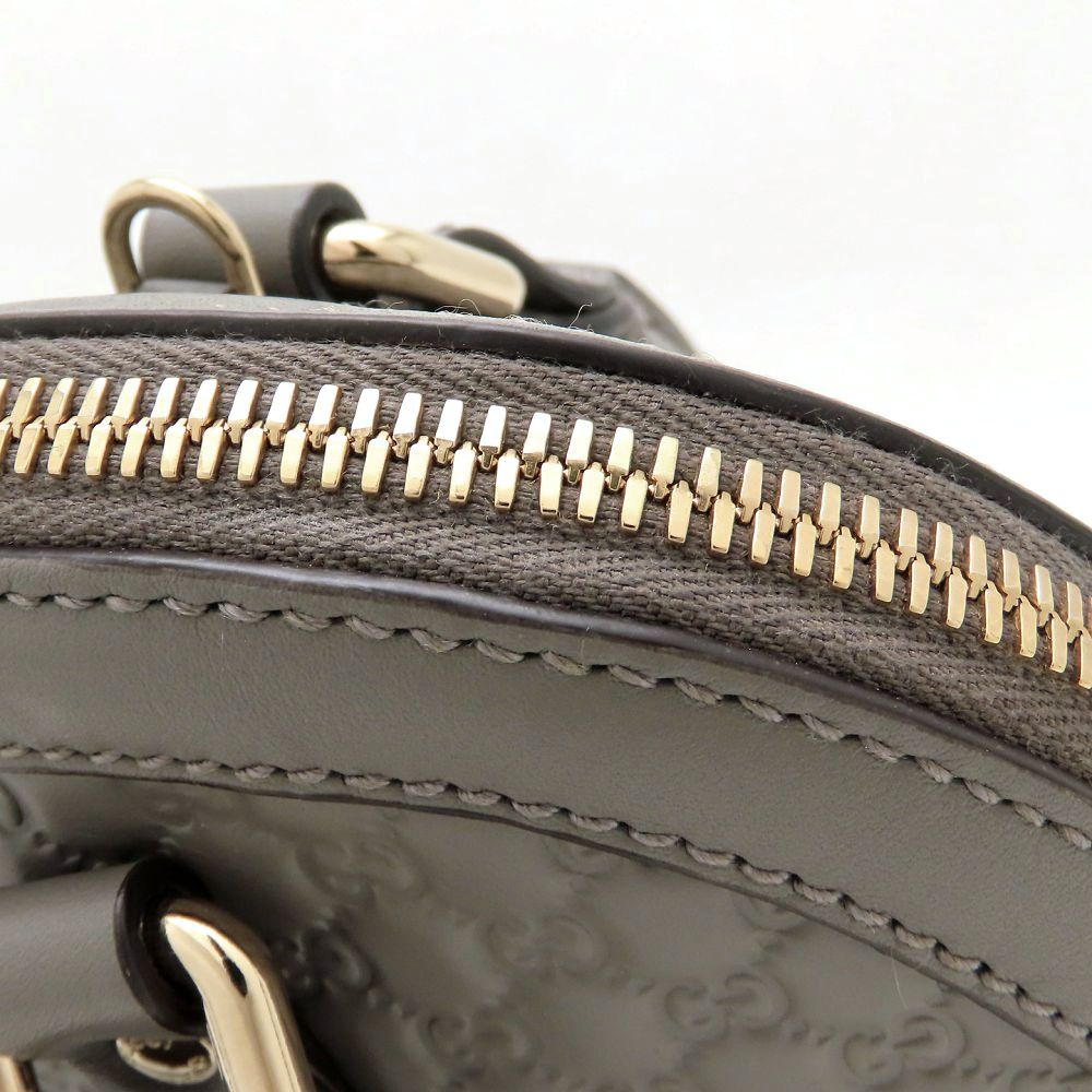 GUCCI グッチ マイクログッチシマ 449654 2Way ハンドバッグ レザー グレー アウトレット レディース/353226【中古】