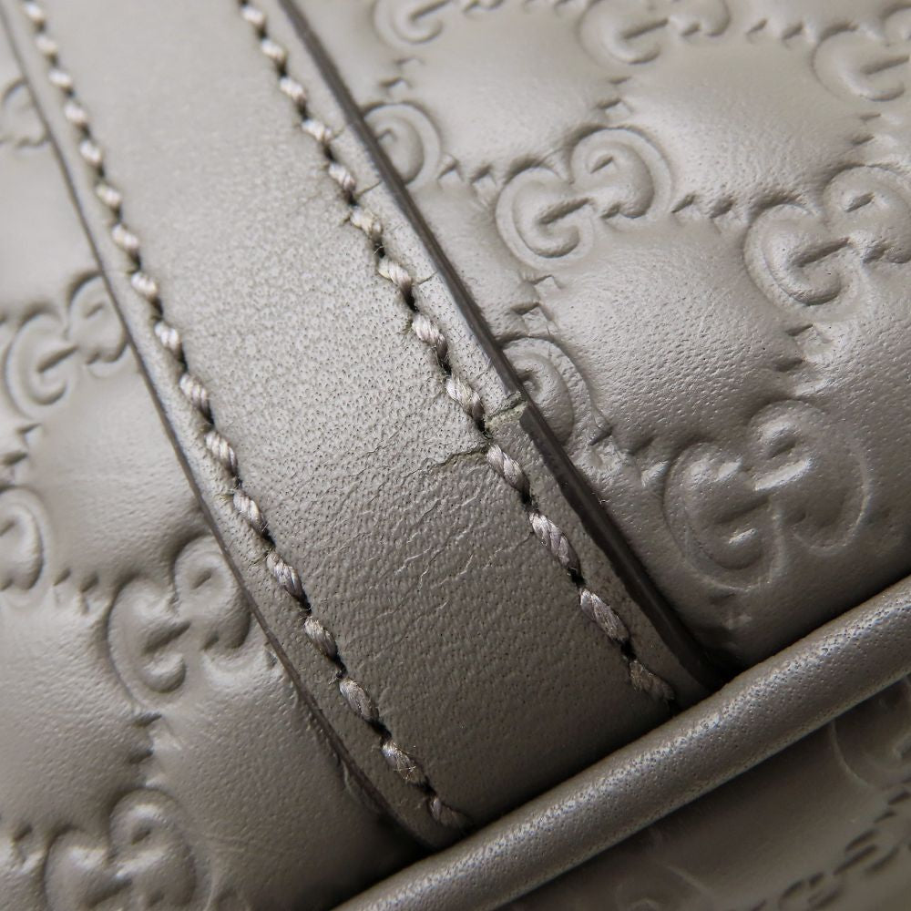 GUCCI グッチ マイクログッチシマ 449654 2Way ハンドバッグ レザー グレー アウトレット レディース/353226【中古】