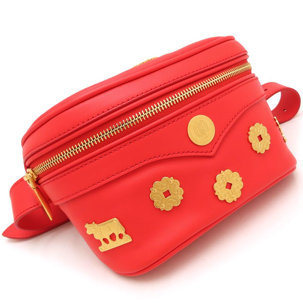 BALLY バリー マウンテン ベルトバッグ WAS01XVT383 ウエストバッグ カーフ レッド レディース/353240【中古】