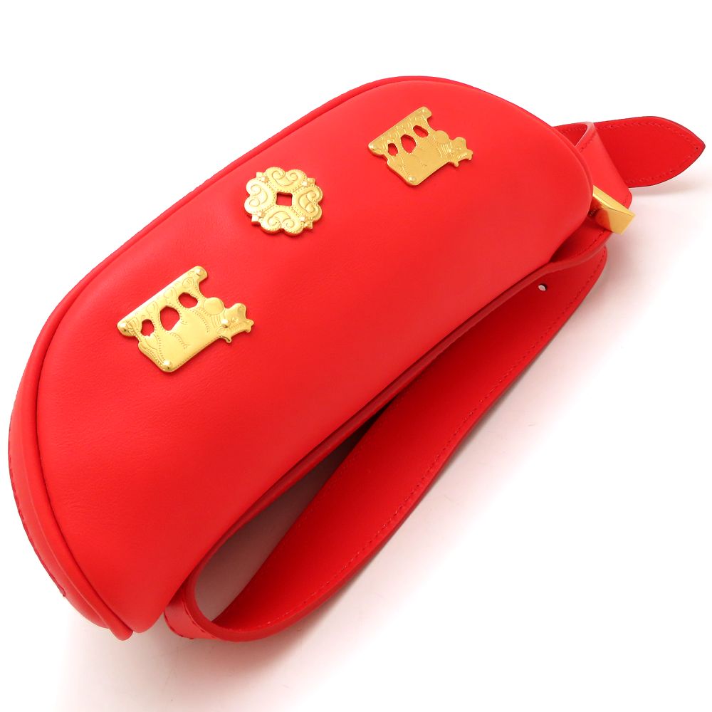 BALLY バリー マウンテン ベルトバッグ WAS01XVT383 ウエストバッグ カーフ レッド レディース/353240【中古】