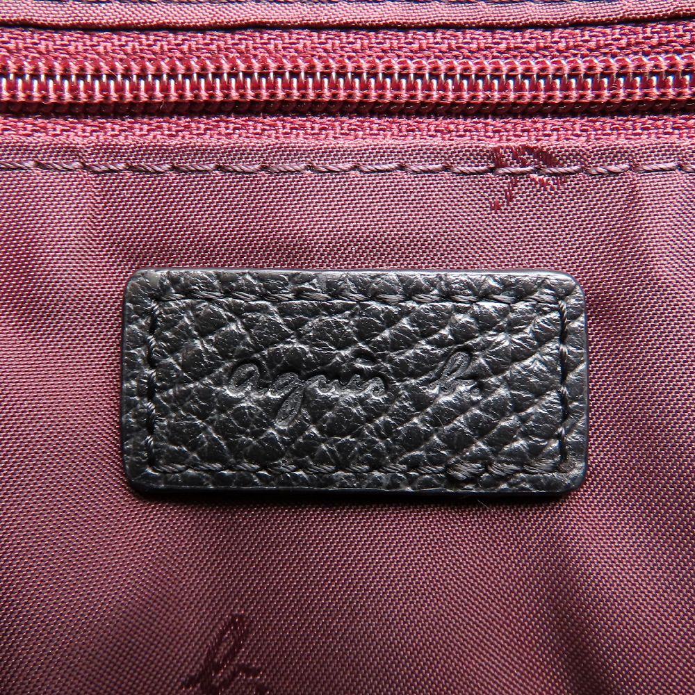 agnes b. アニエスベー チェーンショルダー 1S12C-05 ショルダーバッグ レザー ブラック レディース/353263【中古】