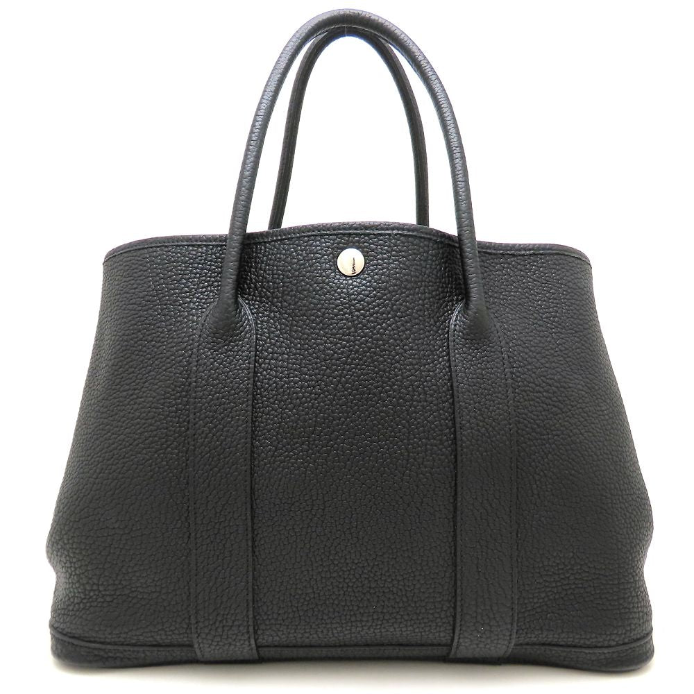 HERMES エルメス ガーデンパーティPM トートバッグ □N刻印 2010年 ネゴンダ ブラック レディース/353270【中古】