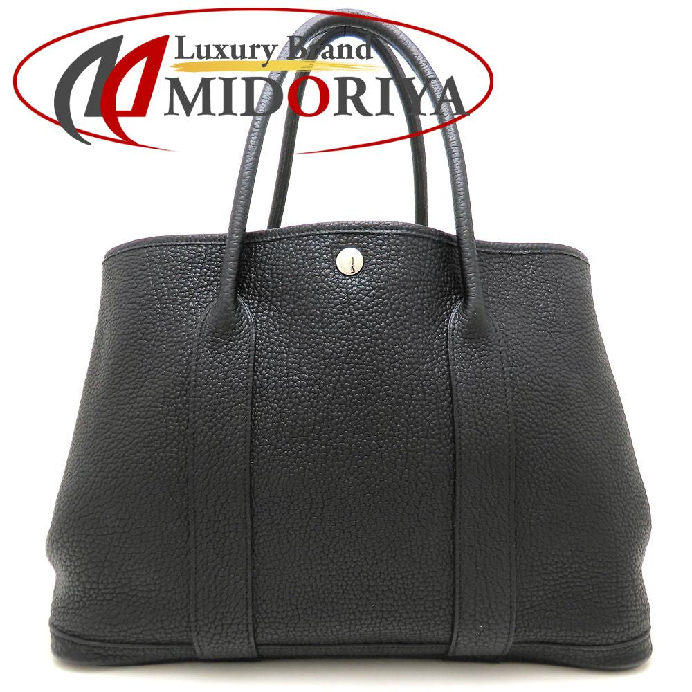 HERMES エルメス ガーデンパーティPM トートバッグ □N刻印 2010年 ネゴンダ ブラック レディース/353270【中古】