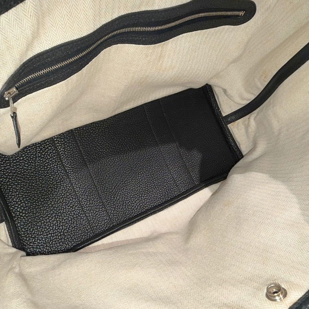HERMES エルメス ガーデンパーティPM トートバッグ □N刻印 2010年 ネゴンダ ブラック レディース/353270【中古】